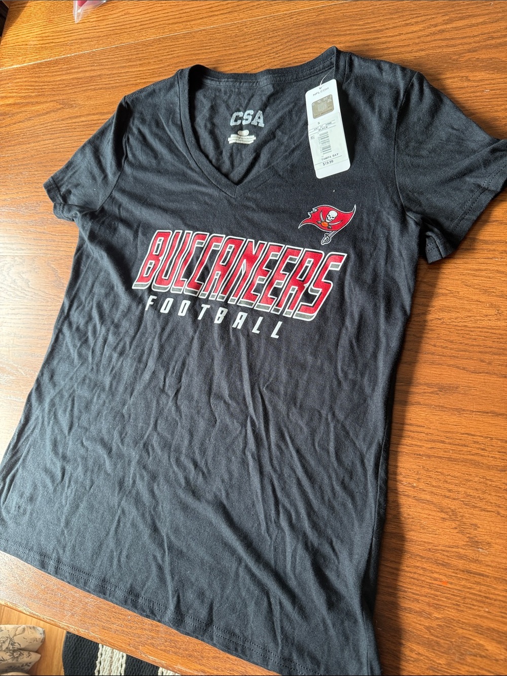 Women's Black Buccaneers V-Neck Tee by CSA